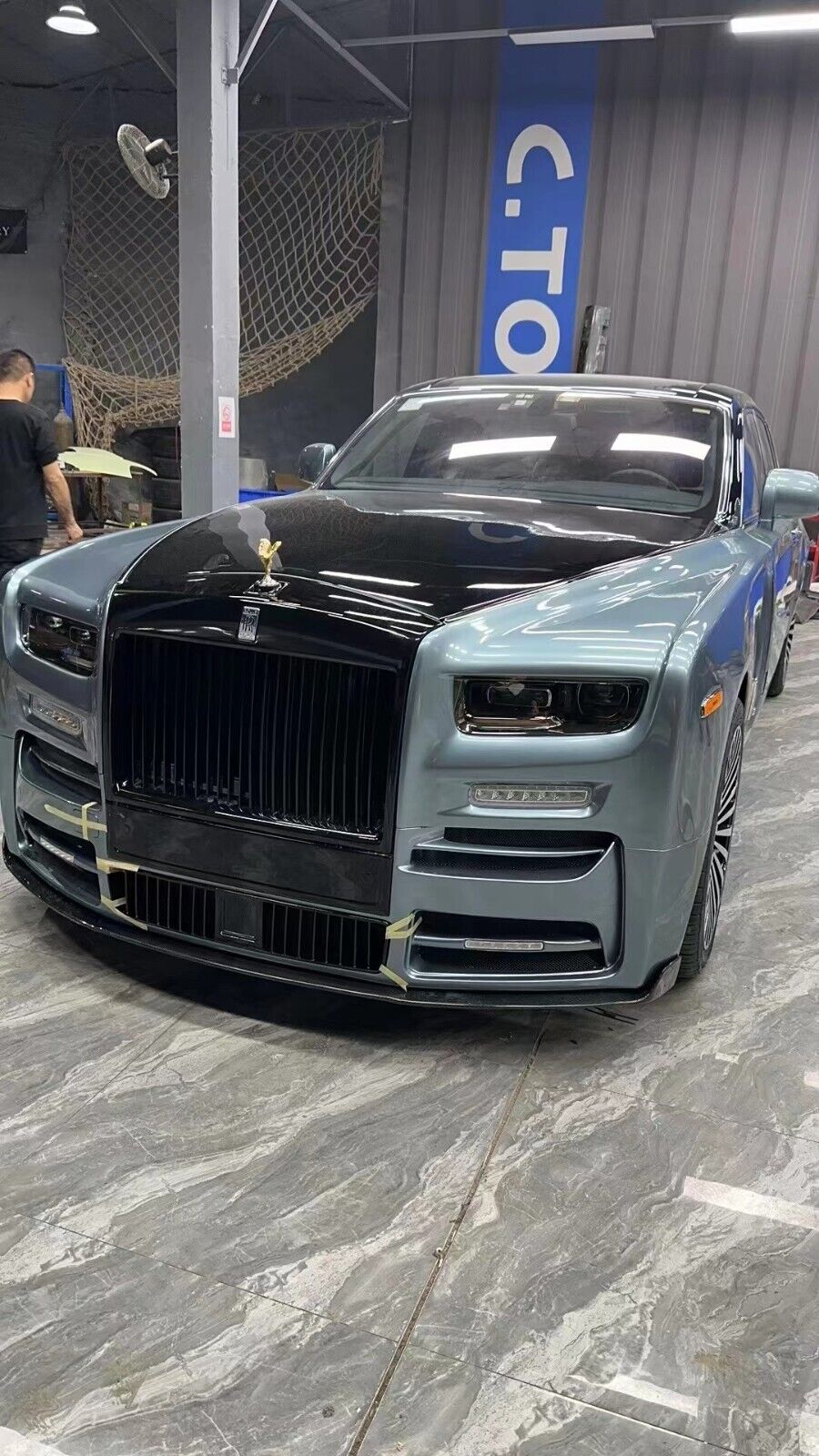 RSP MS CarbonFiber bodyKit Lip Side Diffuser Grill light fit Rolls Royce Phantom
