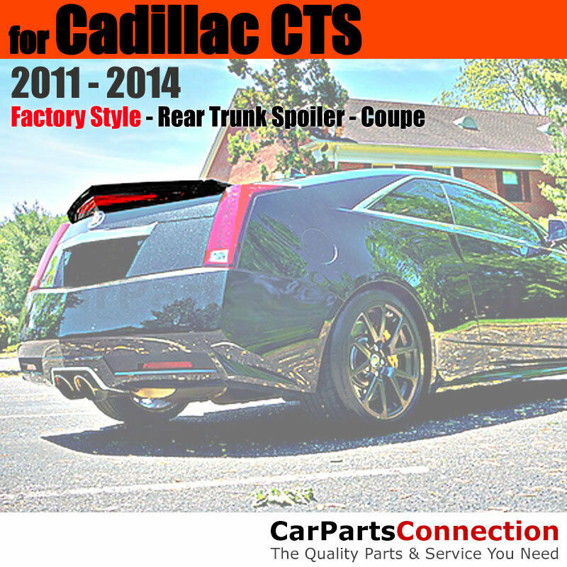 Paint Trunk Spoiler For 11-14 Cadillac CTS Coupe Flush Mount WA8555 BLACK RAVEN