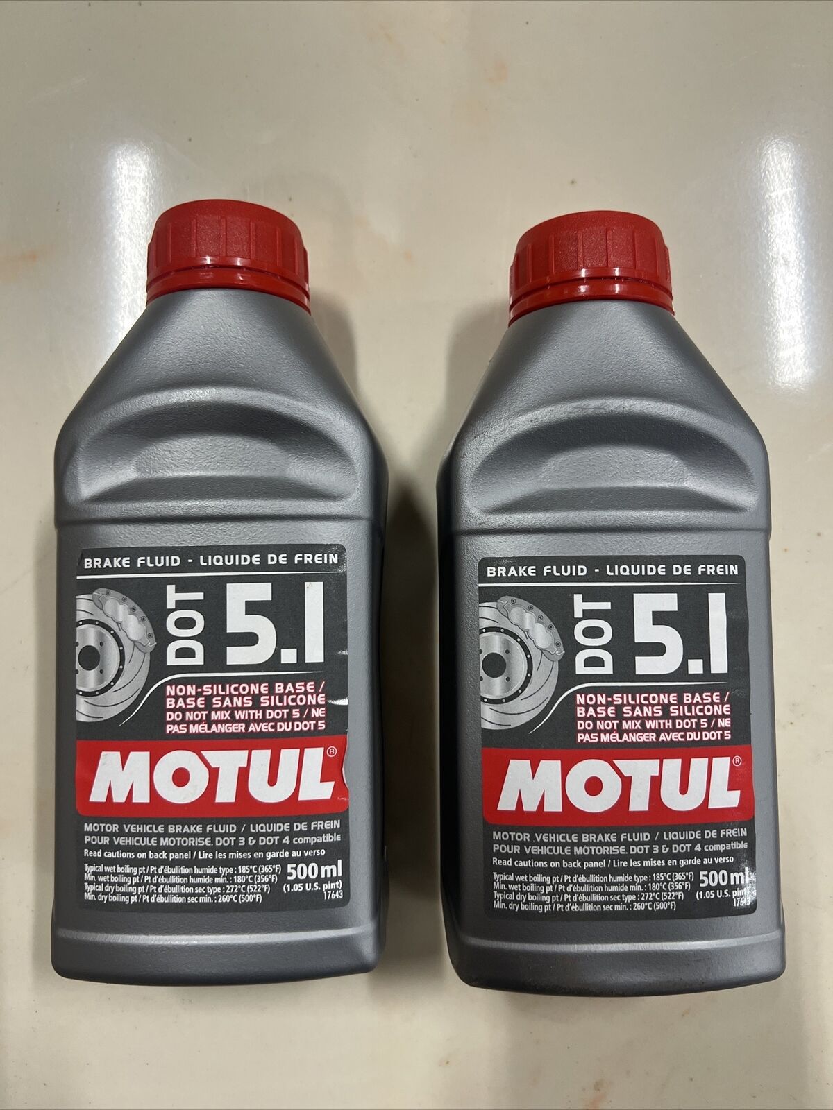 Motul DOT 5.1 - Long Life Fully Synthetic Brake Fluid 500ml Bottles (2 PACK)