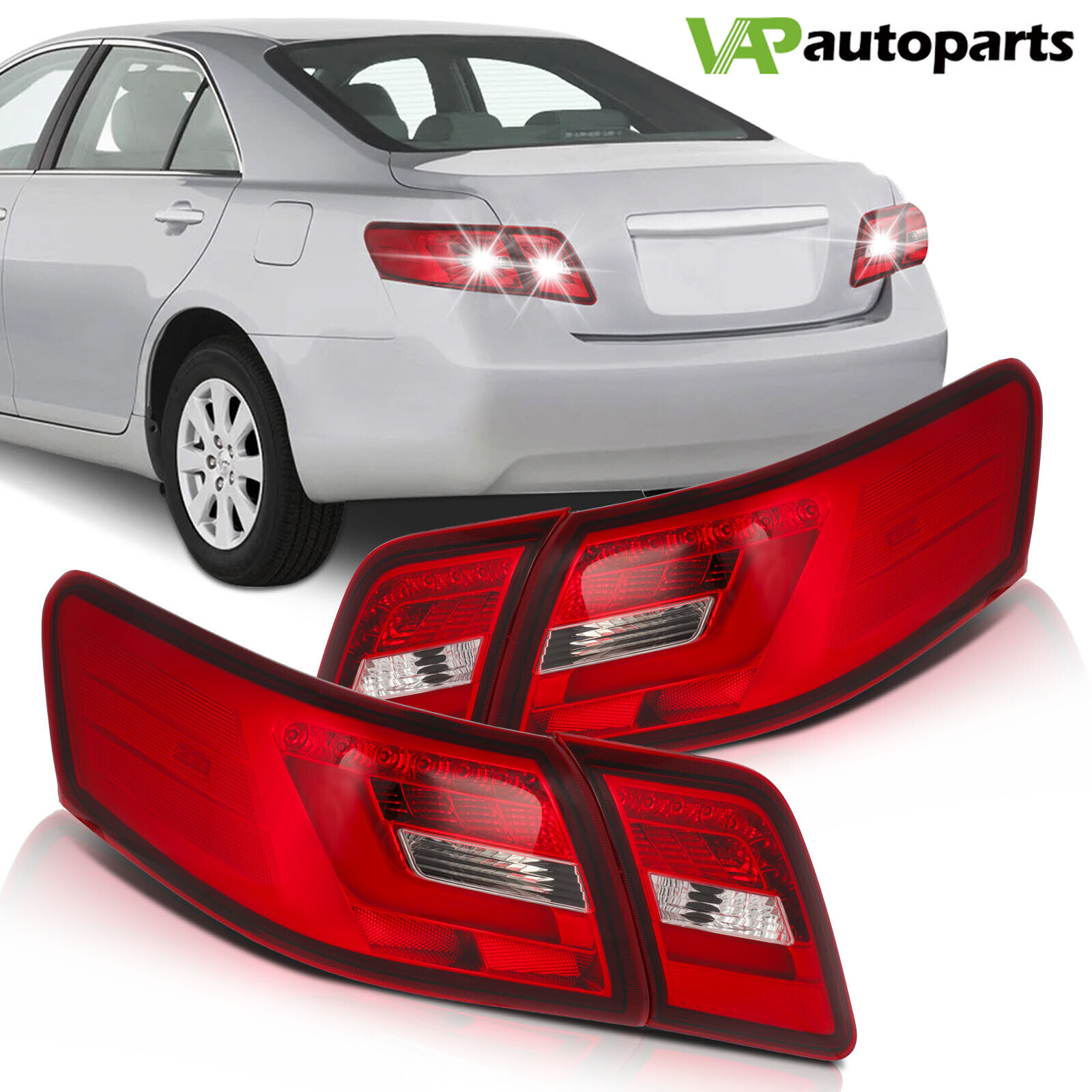 Fits 2007-2009 Toyota Camry Tail Lights Assembly Pair Rear Brake Parking Lamps