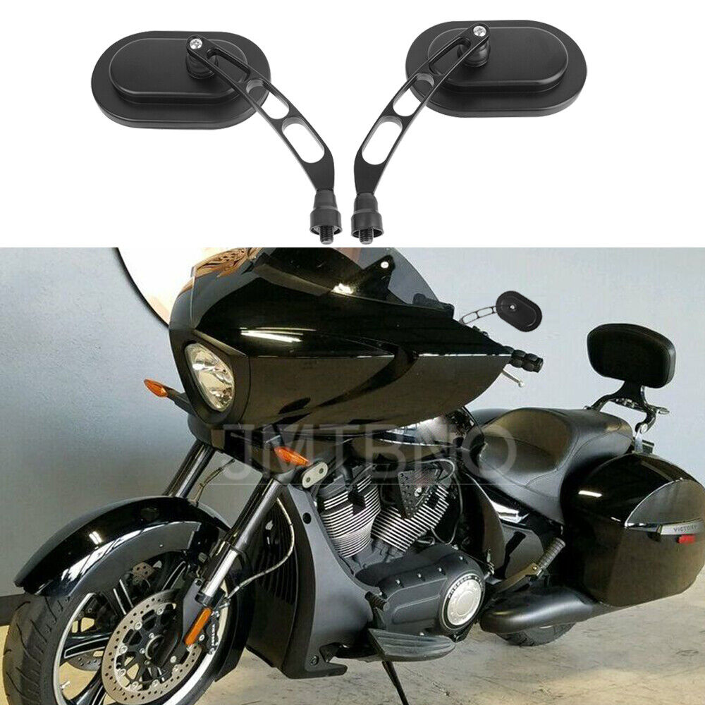 For Victory Cross Country Roads Hammer Motorcycle Rear View Mirrors Black 10mm