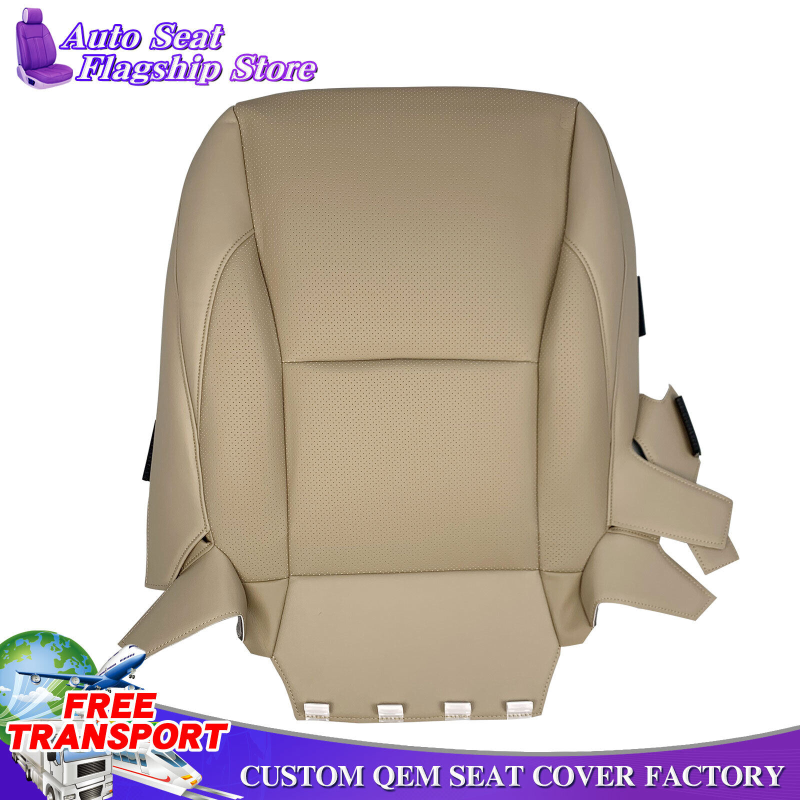 Fits 2007-2012 LEXUS ES350 Driver Passenger Perforated Leather Seat Cover Tan