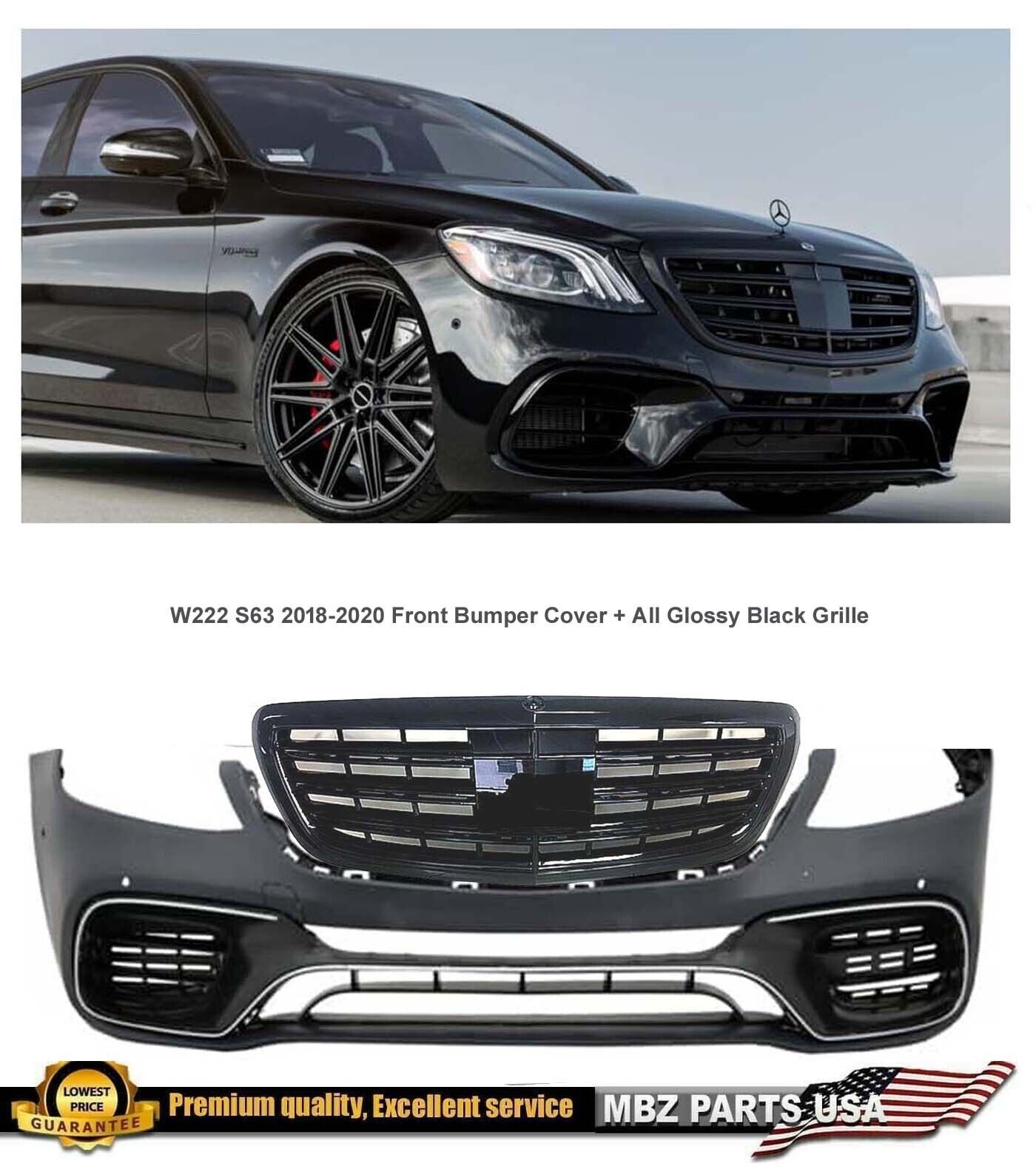 S63 AMG Front Bumper S550 Facelift S560 AMG Style 2014-2020 With Black Grille.