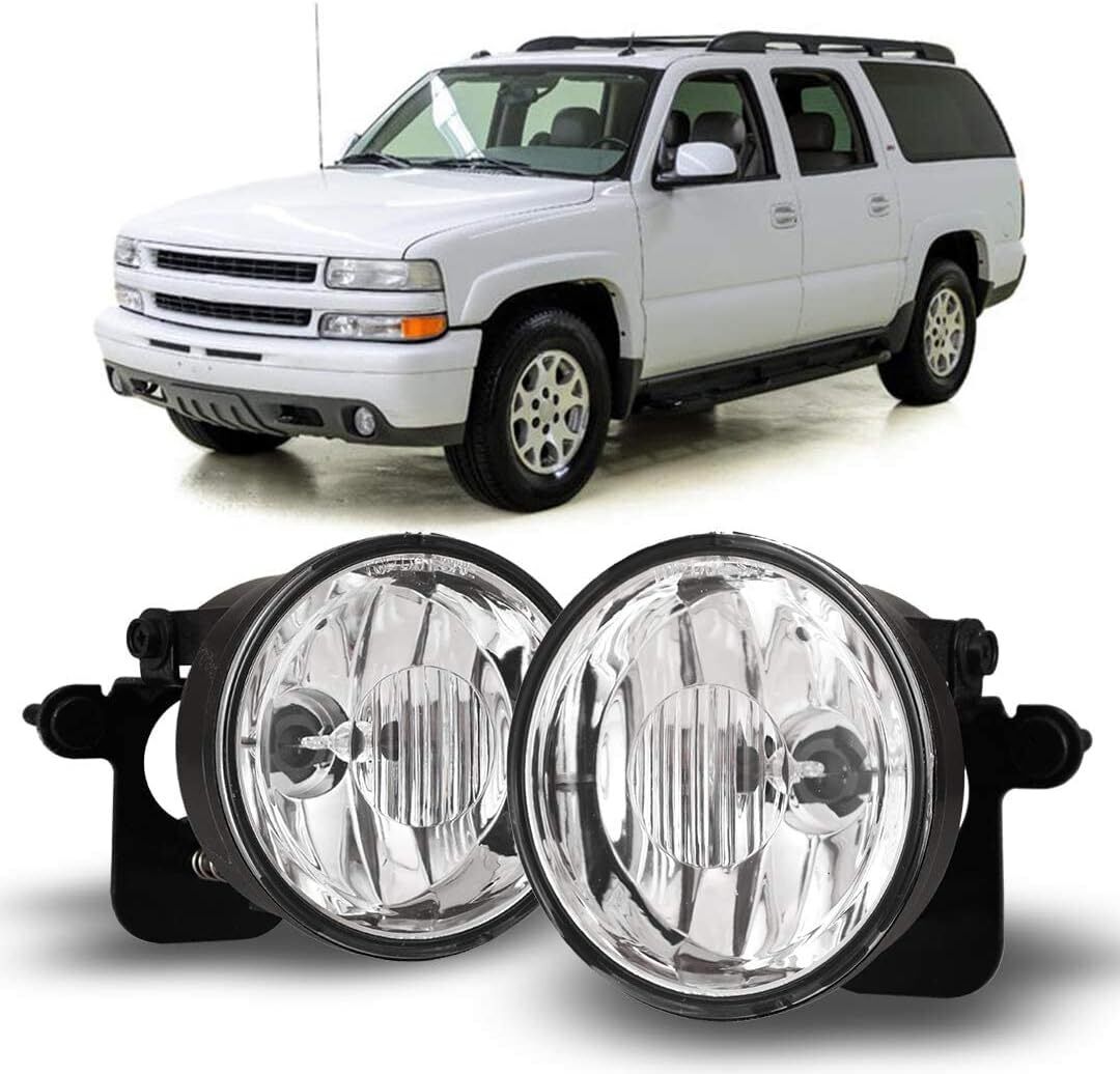 Fit 2004-2006 Chevy Suburban Tahoe Z71 Fog Lights Driving Bumper Clear Lamp Pair