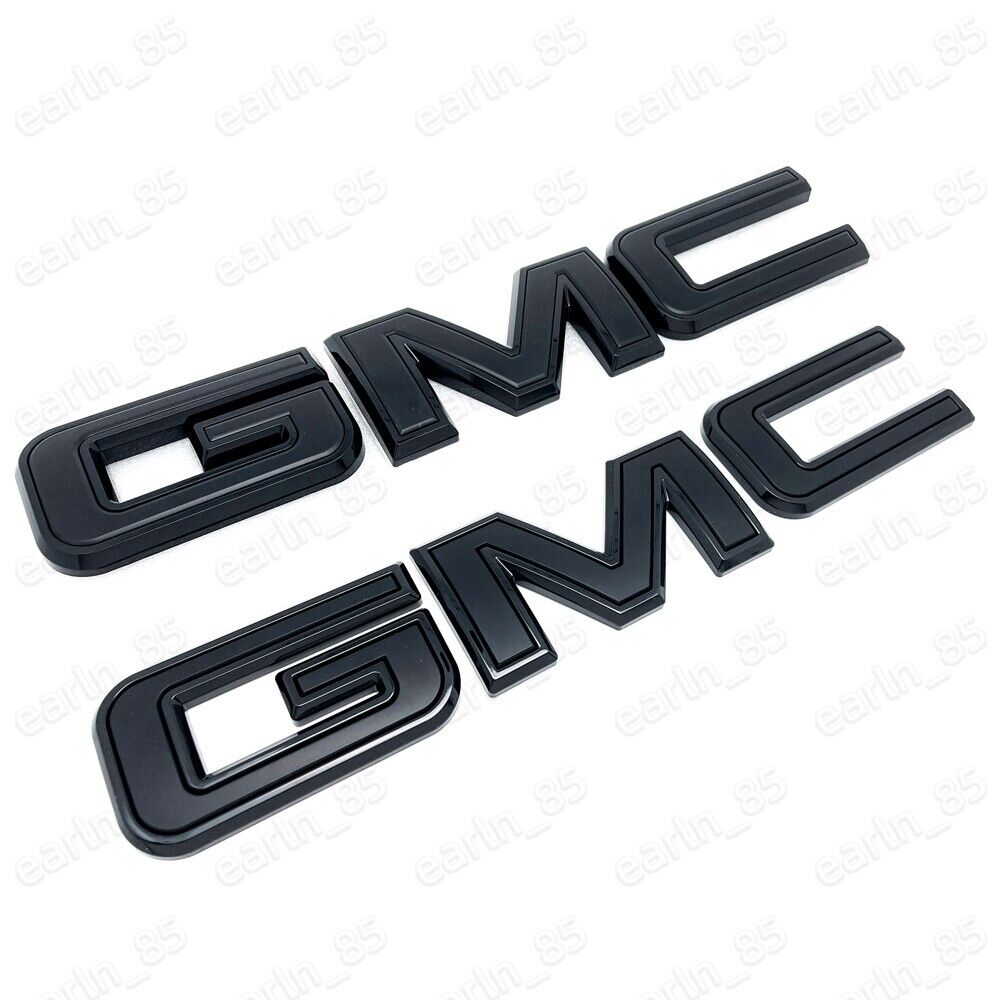NEW Front & Rear Emblem Black kit For 2019 - 2024 GMC Sierra 1500 2500HD 3500HD