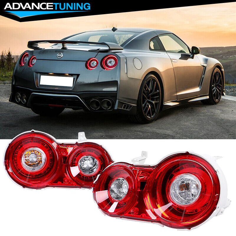 Fits 09-22 Nissan GTR R35 Red LED Tail Lights Upgrade 09-16 to 17+ Brake Lamps