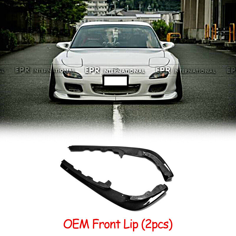 For Mazda 93-99 RX7 FD3S 2pcs OE-style Carbon Fiber Front Bumper Lip diffuser