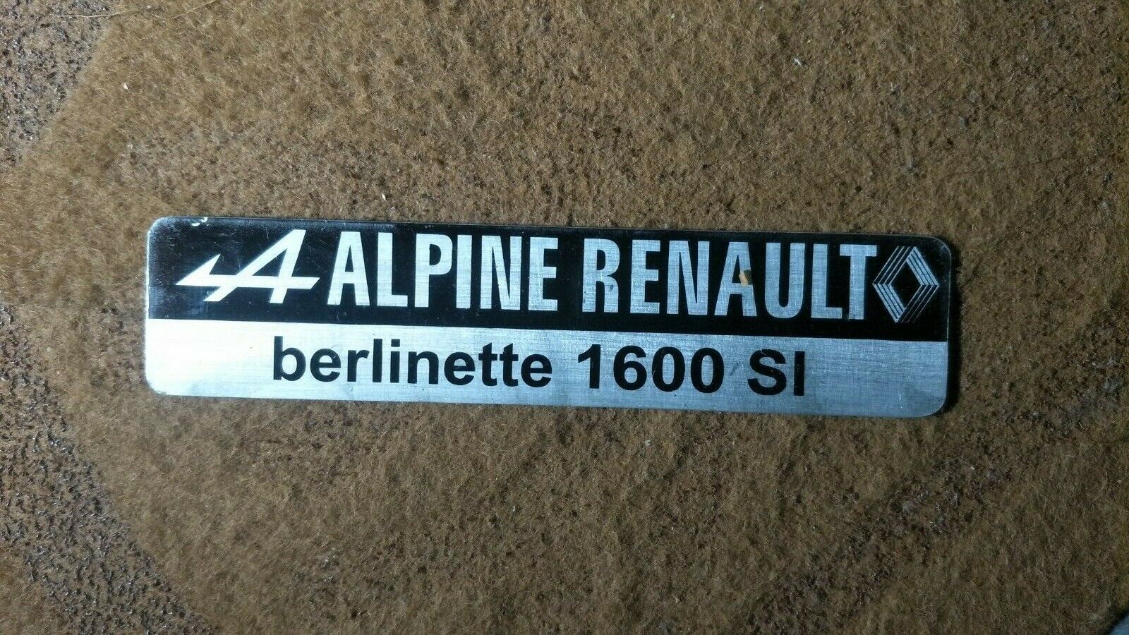 Typenschild Renault Alpine Schild plate A110 A 110 1600 SI berlinette s51 S53