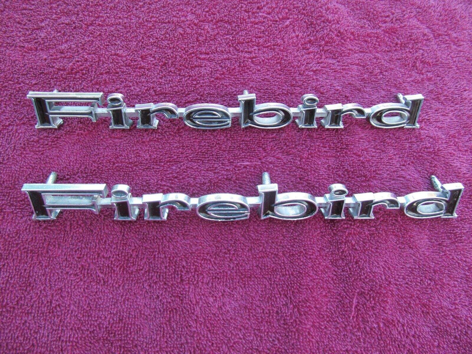 67-69 Pontiac Firebird FENDER EMBLEMS PAIR - OEM NICE 1967 1968 1969 68 Emblem