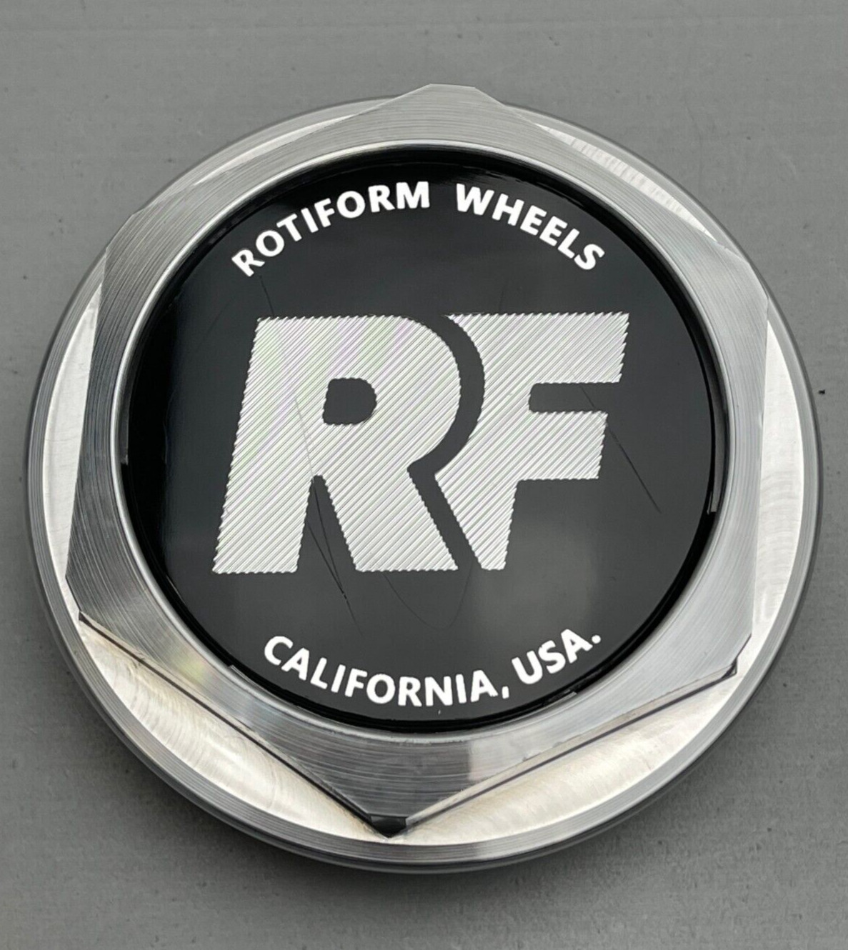 *USED Rotiform Machined/Foil Logo Thread In Wheel Center Cap 32170-26