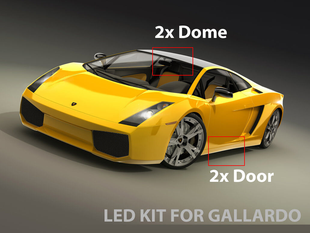 For Lamborghini Gallardo Interior Xenon White LED License Plate Light Package   