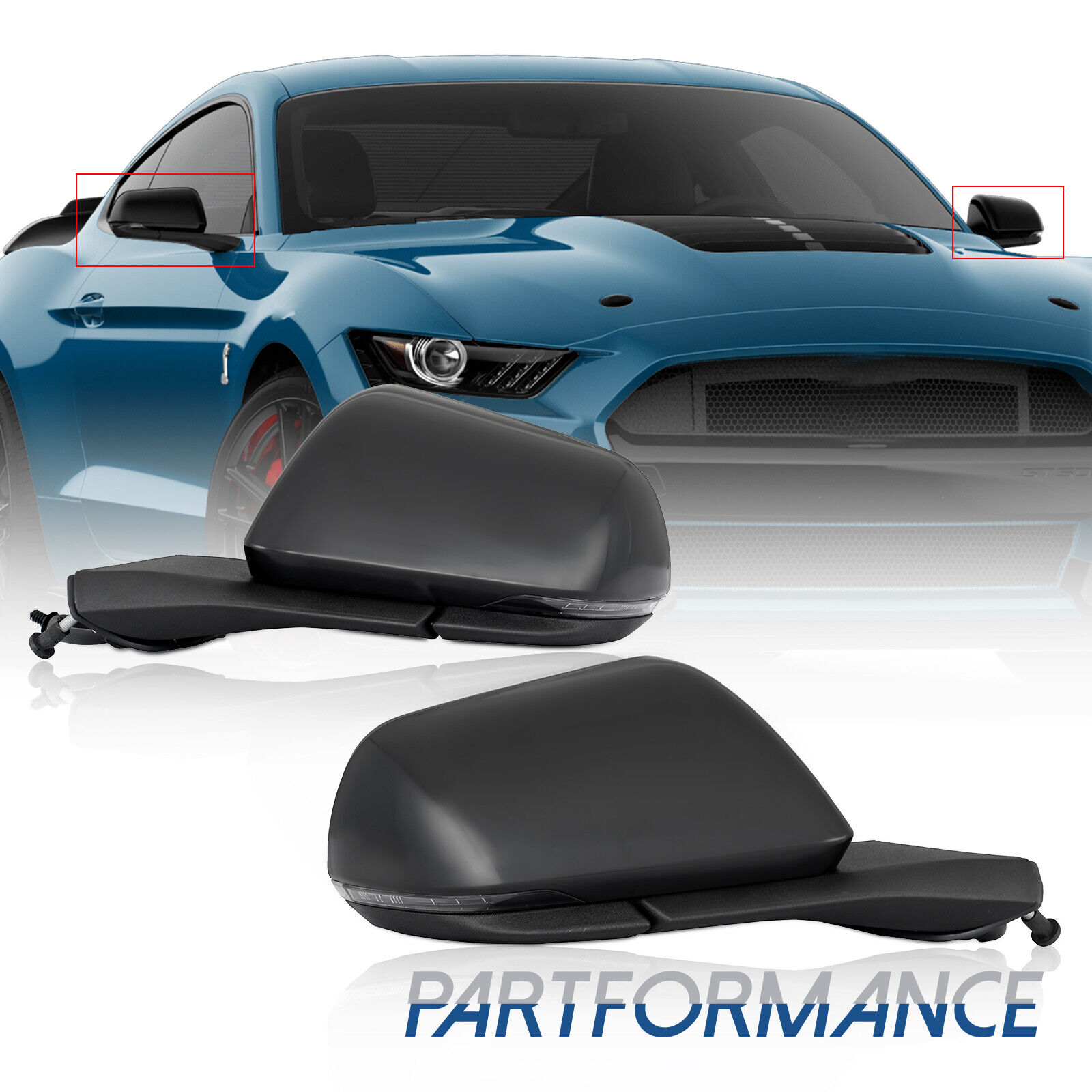 For 2015-20 Ford Mustang Power Mirror w/ Turn Signal Light 7-Pin Left Right Side