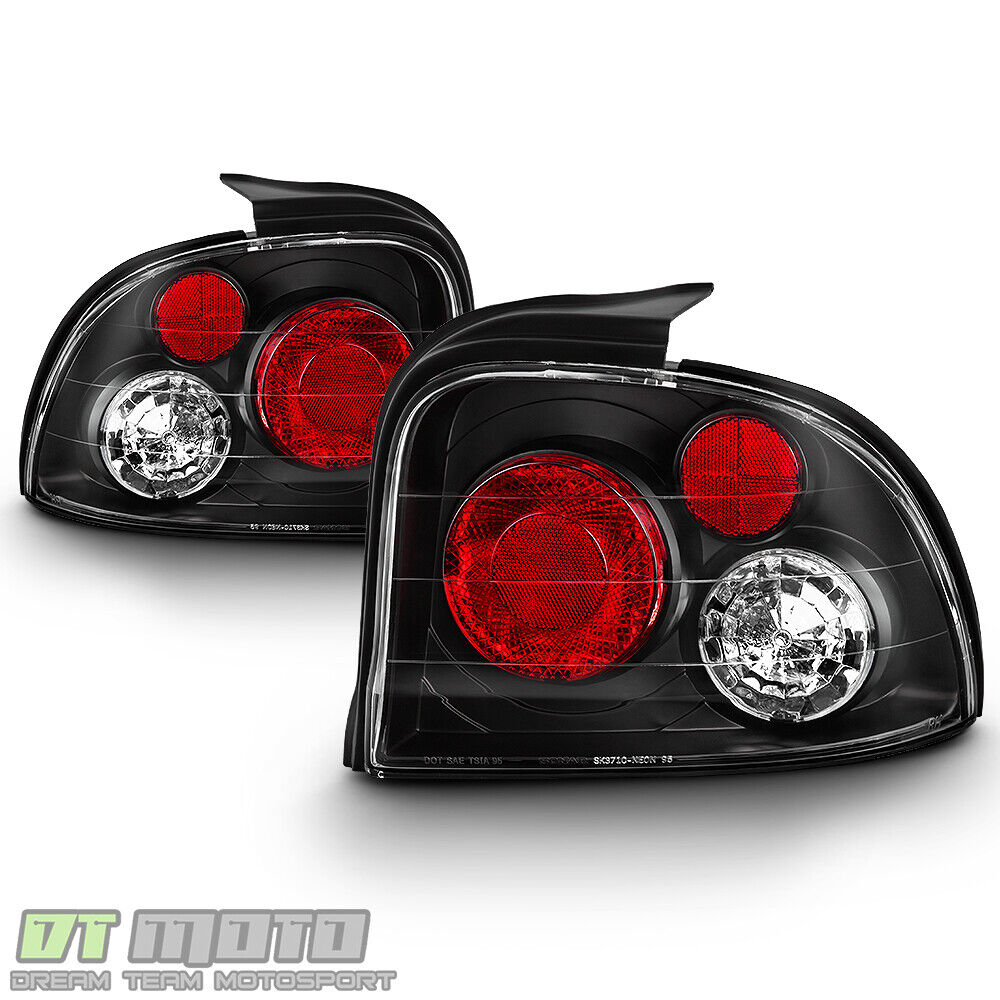 95-99 Dodge Neon Black Altezza Tail Lights Lamps Pair Left+Right Replacement