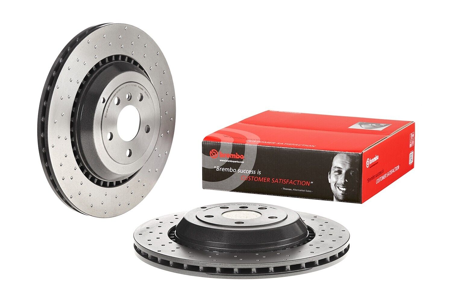 Brembo Rear Left or Right Drilled Disc Brake Rotor For MB W164 W251 ML63 R63 AMG