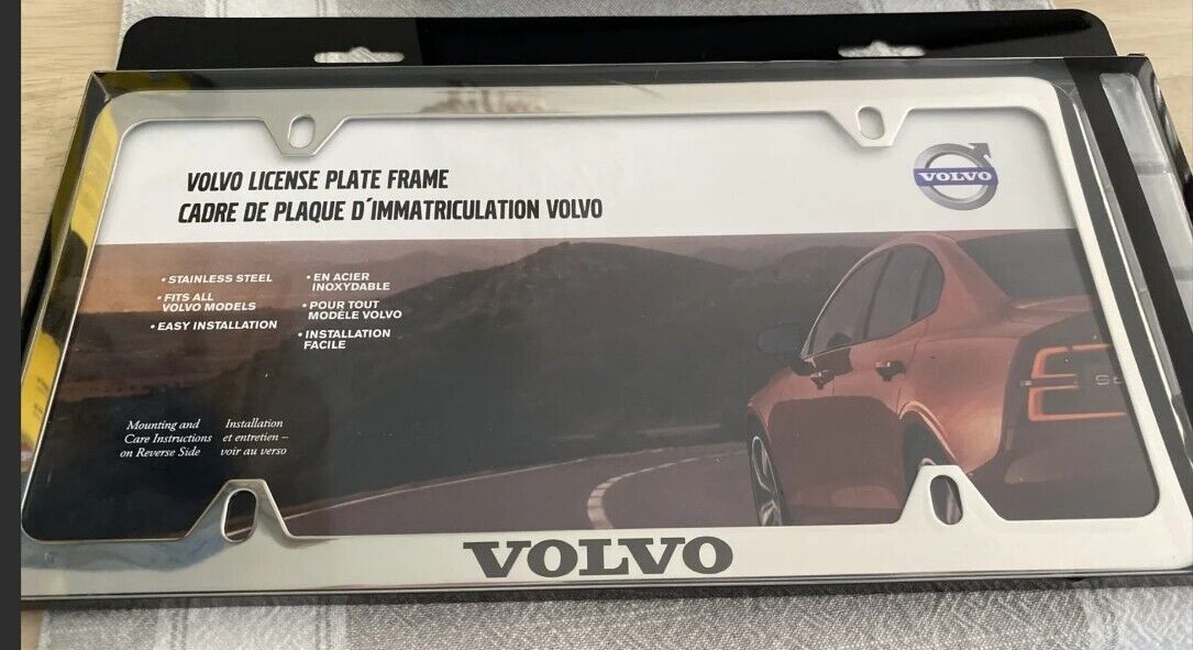 Genuine Volvo License Plate Frame Bracket Polished NIB chrome OEM 8640262