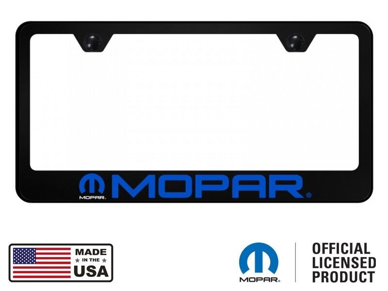 Mopar Emblem Black Unbreakable Polycarbonate License Plate Frame - Licensed