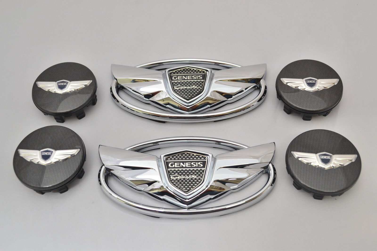 2011-2016 fits HYUNDAI Genesis Coupe CHROME Wing Emblem + Wheel Caps