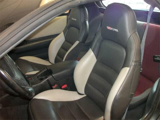 Corvette C6 Z06 2005-2011 Synthetic Leather Sports Seat Covers In Black & Gray