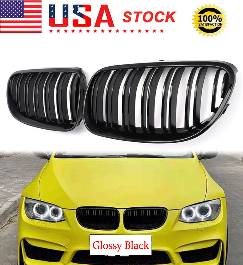 2X Gloss Black Front Kidney Grille for 2011-2013 BMW E92 E93 328i 335i Coupe LCI