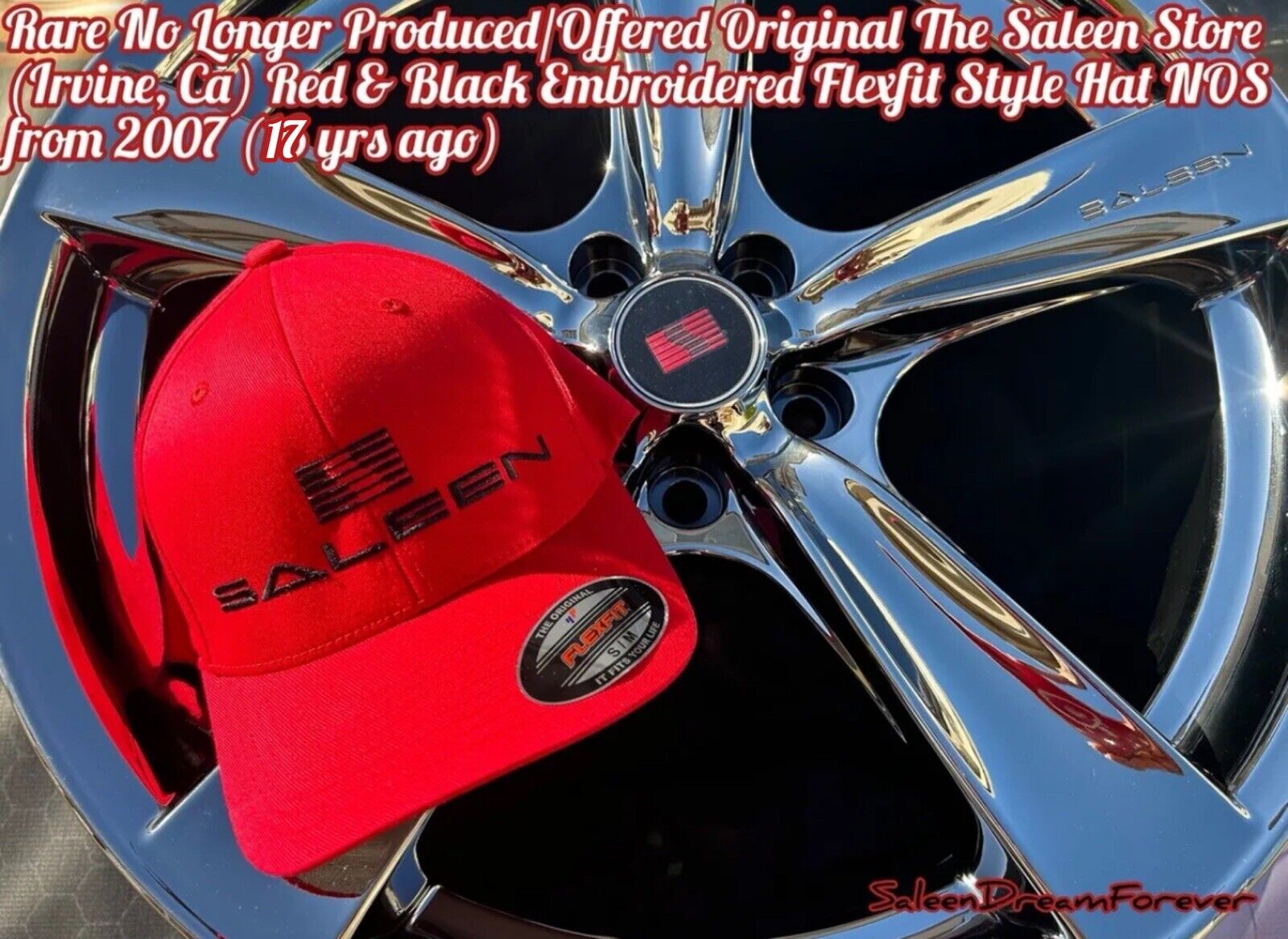 RARE THE SALEEN STORE RED BLK FLEXFIT HAT NOS S281 SC PJ MUSTANG S331 TRUCK FORD