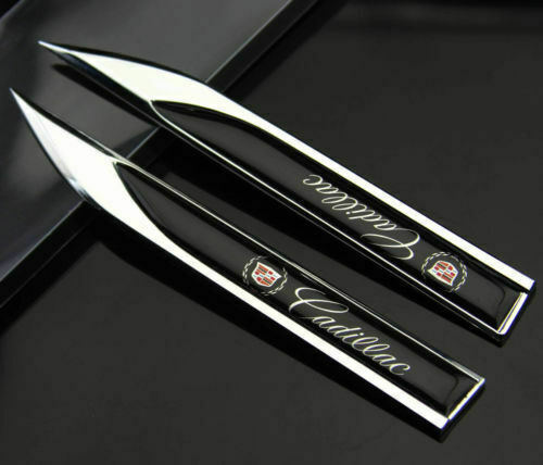 NEW 2x metal for Cadillac blade FENDER badge decal landmark 3D Emblems 
