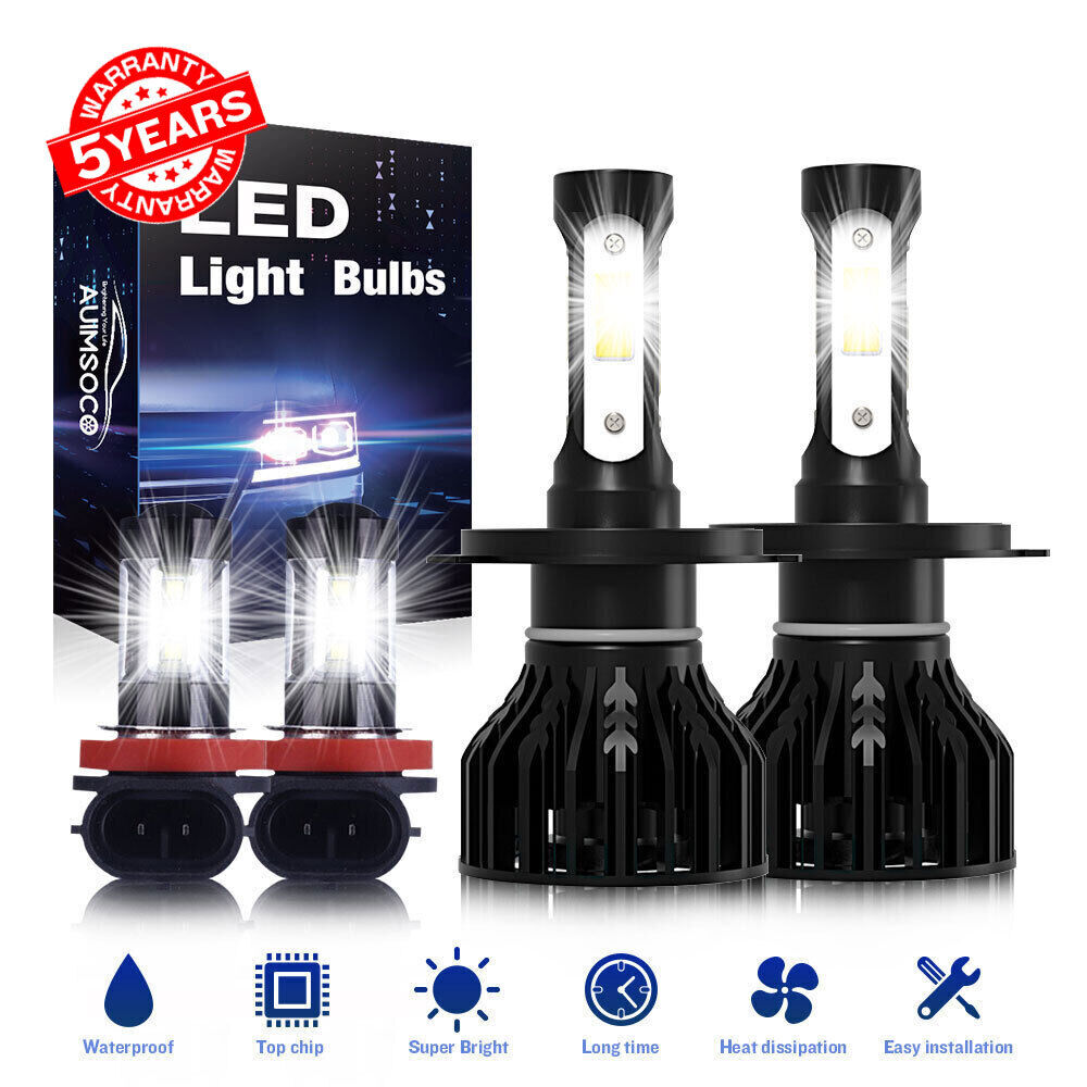 For Mitsubishi Mirage 2014-2019 LED Headlight Hi/Lo + Fog Light Bulbs Combo