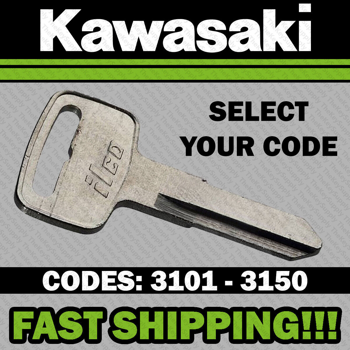 Kawasaki keys Teryx Mule Cut to Code replacement key made to codes 3101-3150