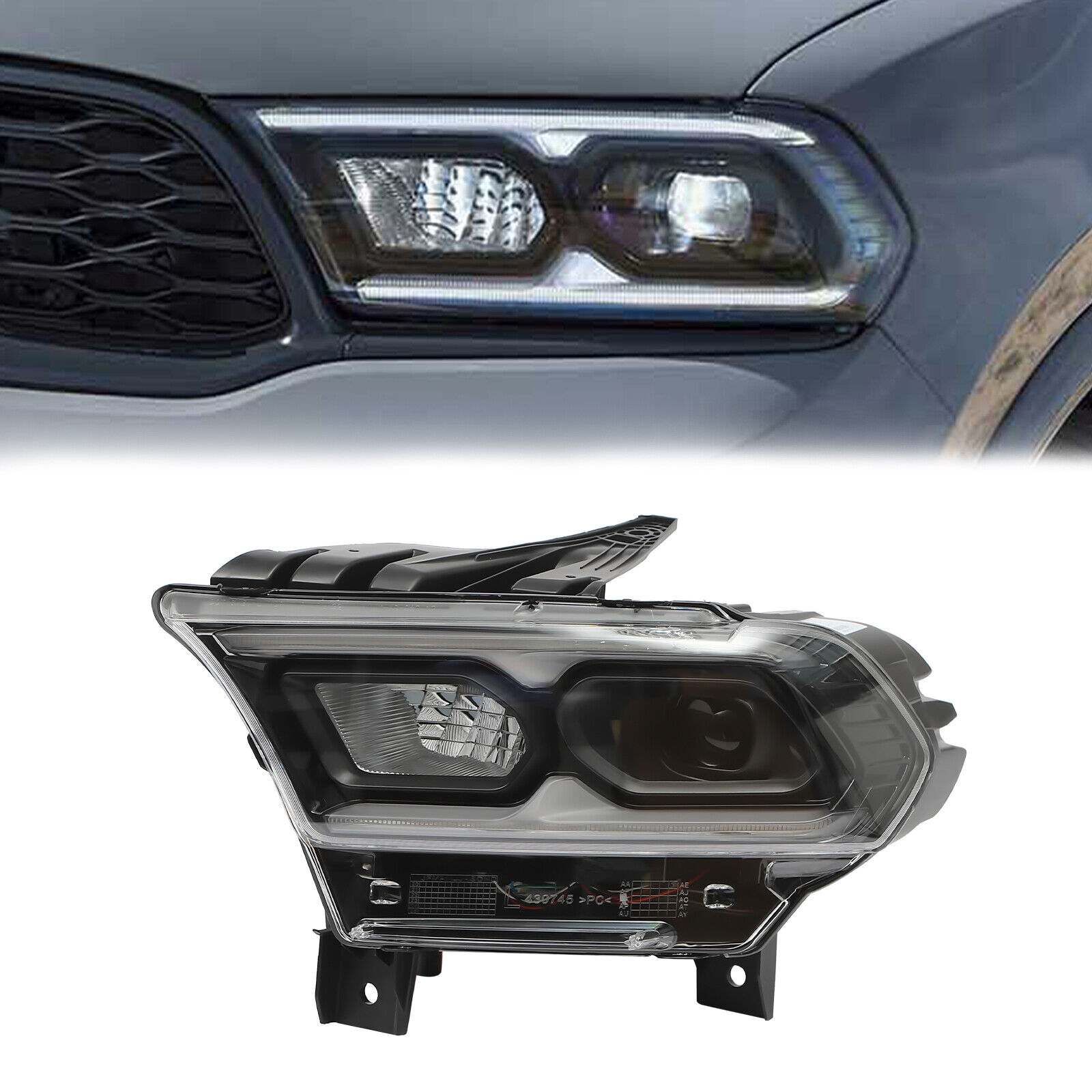 For 2021-2023 Dodge Durango Full LED Headlight Lamp Left LH Driver Side Black 
