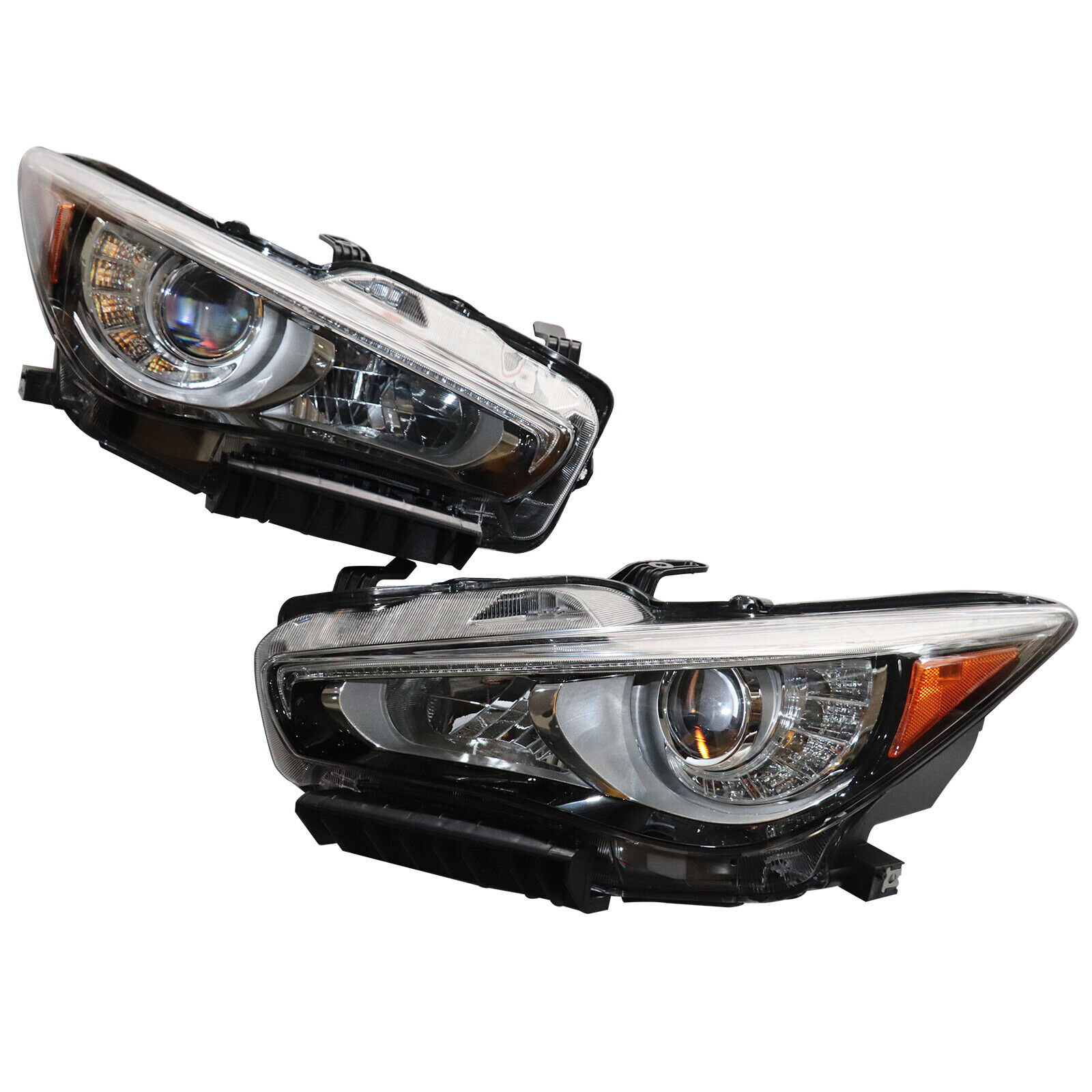 Left+Right LED Projector Headlight Headlamp with AFS Fits 2014-2017 Infiniti Q50