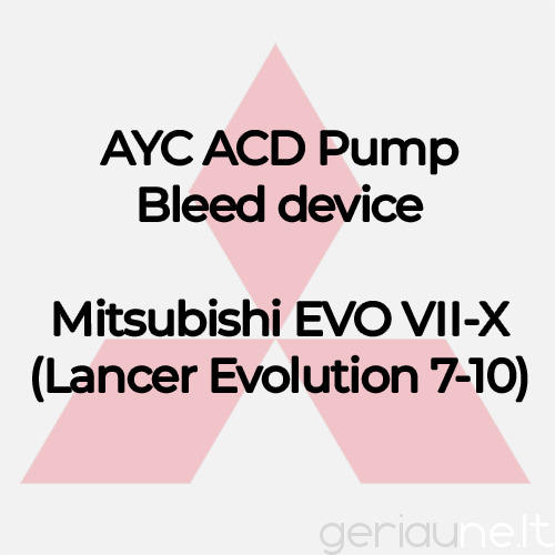 AYC ACD Pump Bleed device, Mitsubishi Lancer Evolution 7-10 (EVO VII-X) - DIY 