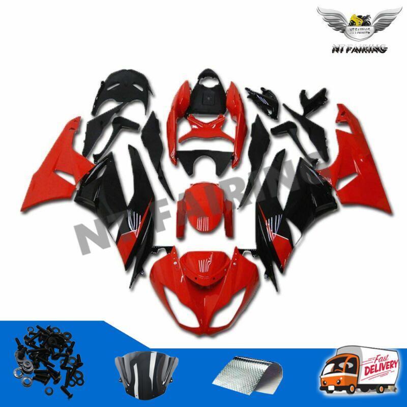 WOO Red Black Injection Fairing Fit for Kawasaki 2009-2012 ZX6R 636 ABS b005