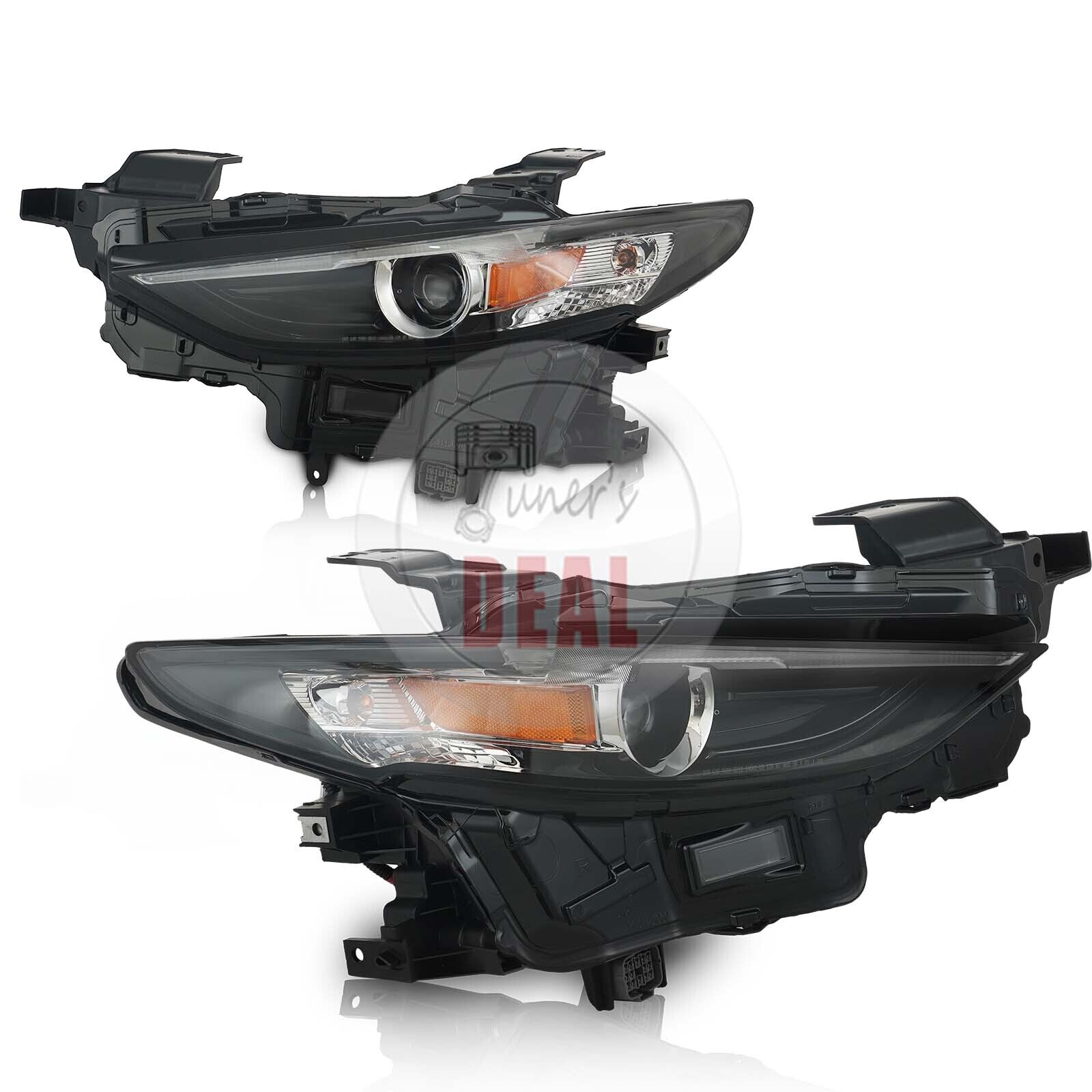Pair Full LED Headlights Left+Right  For 2019 2020 2021 Mazda 3 Headlamps W/Bulb