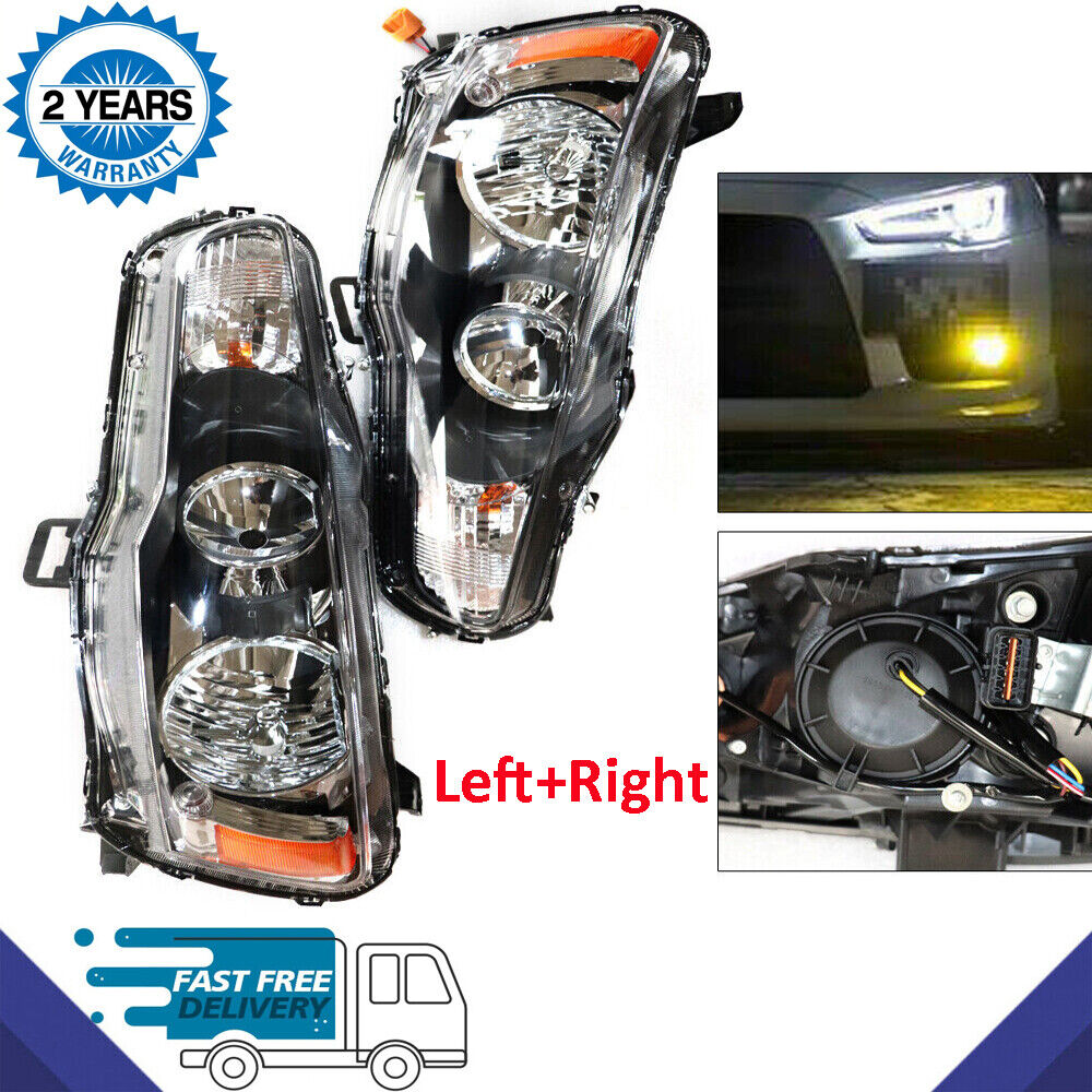 Fit 2008-17 Mitsubishi Lancer EVO Pair Headlights Headlamps Driver & Passenger