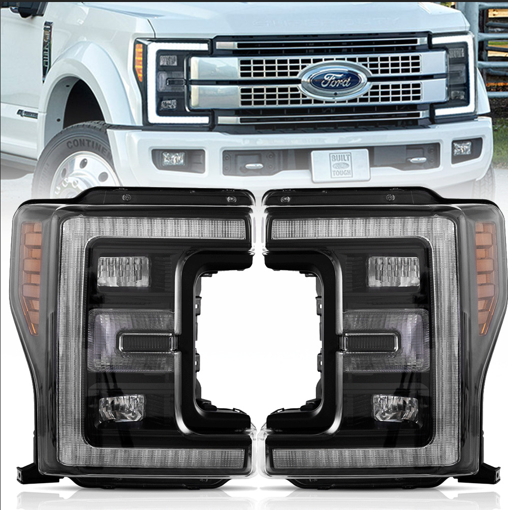 VLAND Full Led Headlights For Ford F250 350 450 F550 Super Duty Head Lamps LH+RH