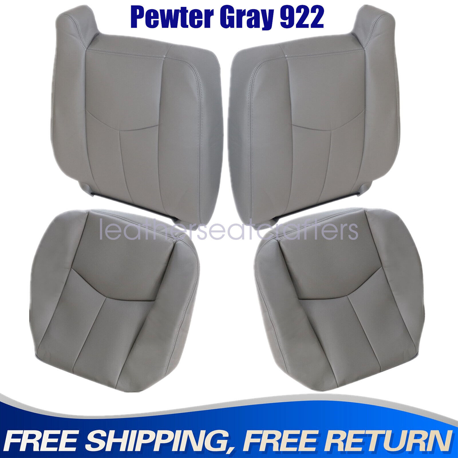 For 2003 2004 2005 2006 2007 GMC Sierra Work Truck Seat Cover Pewter Gray 922
