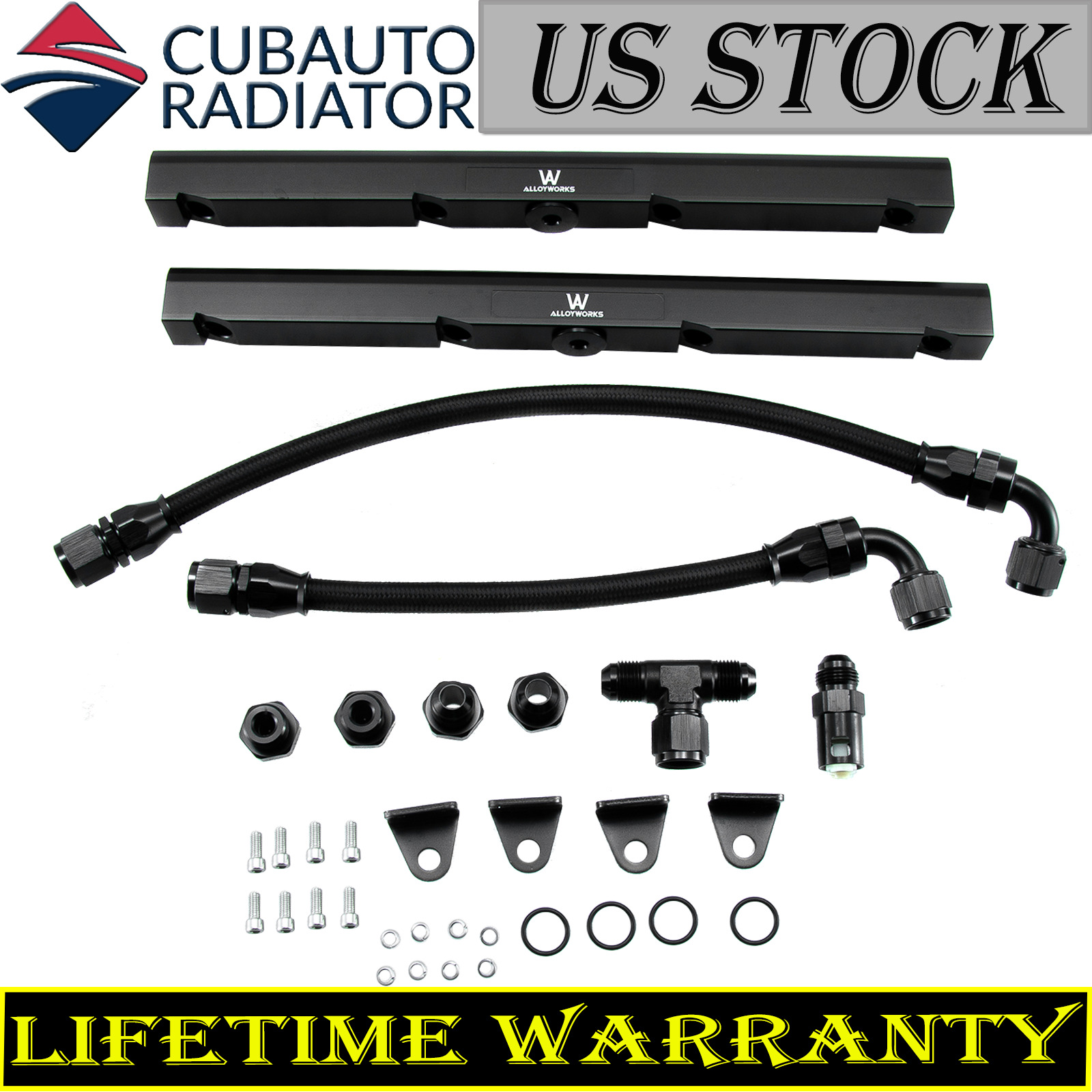 For LS1 LS6 8AN Fuel Rails Kit w/ fittings T Hose & Quick Connect