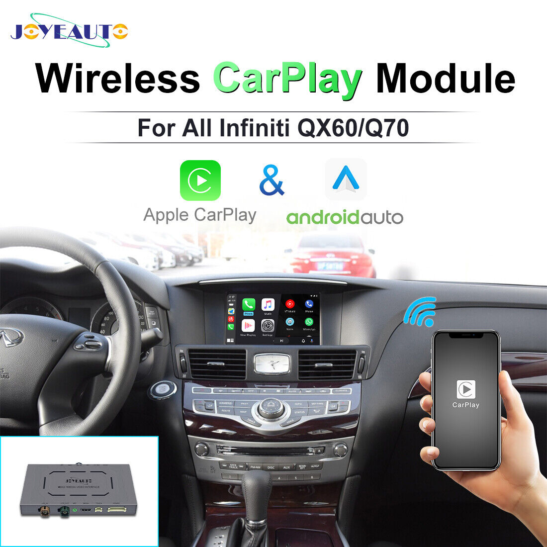 For Infiniti Wireless Apple Carplay Android Auto 2015-2019 Q70 QX60 Retrofit Kit