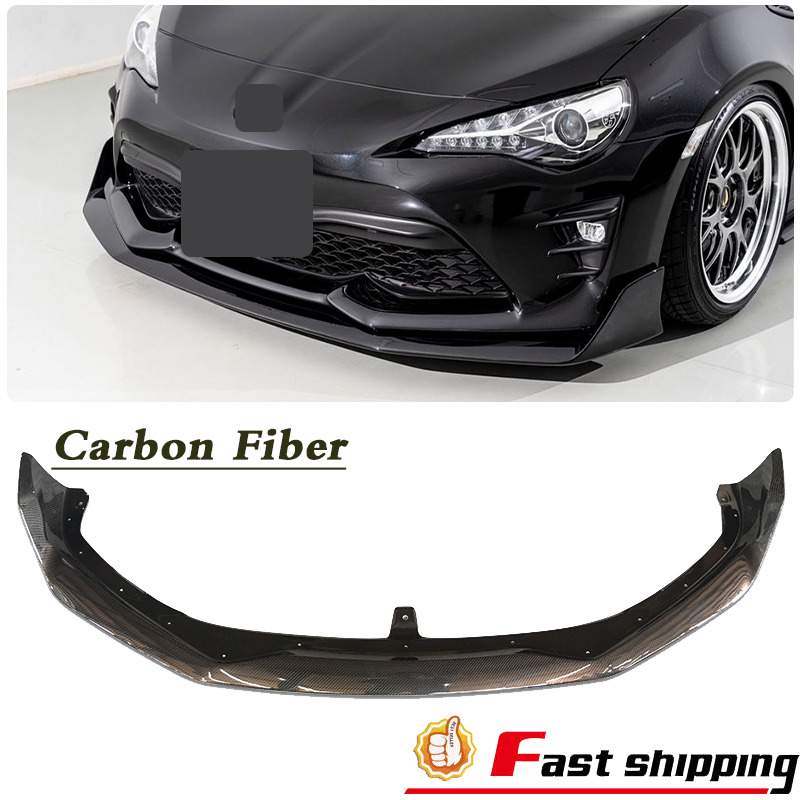 Fit 2017-2021 Toyota FT86 GT86 FRS ZN6 Carbon Fiber Black Front Bumper Lip 17-21