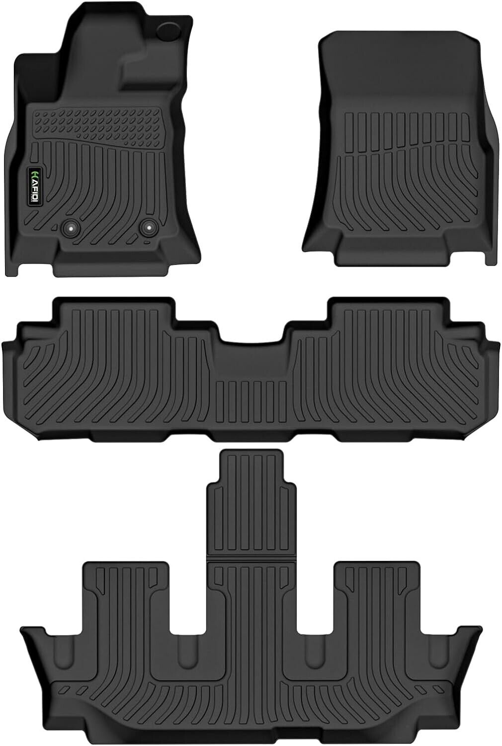 All Weather Floor Mats Liner For 2019-2024 Subaru Ascent Bucket Seat TPE Black