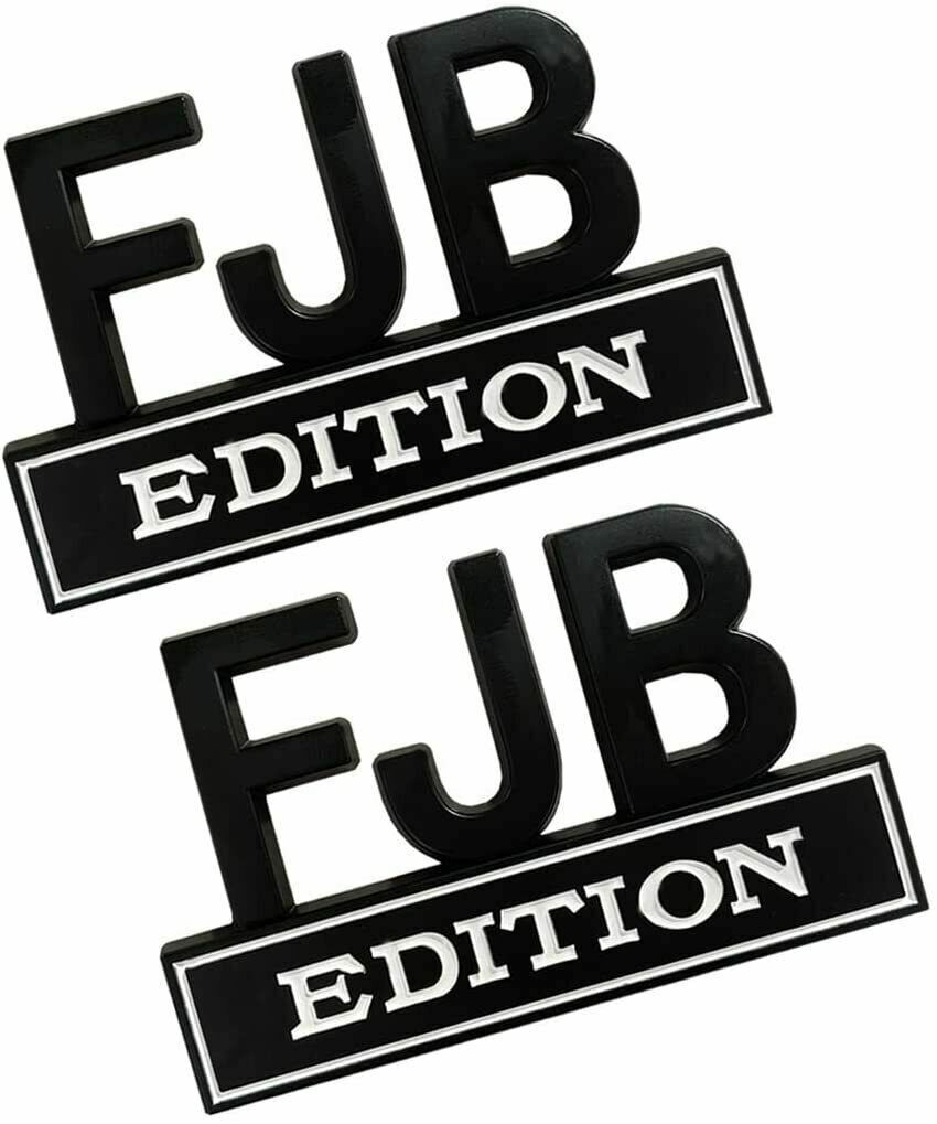 2pc FJB Edition 3D Letters Emblem Badge Truck Tailgate Car Decal Bumper Stickers