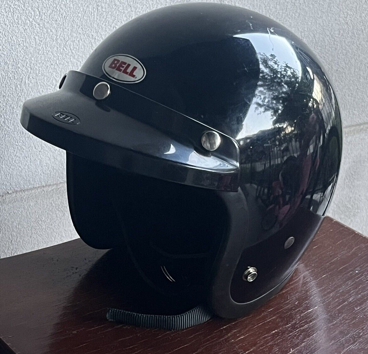 Vintage 1975 Bell Magnum II Snell  Helmet Size 7 /56 Visor Motorcycle Black