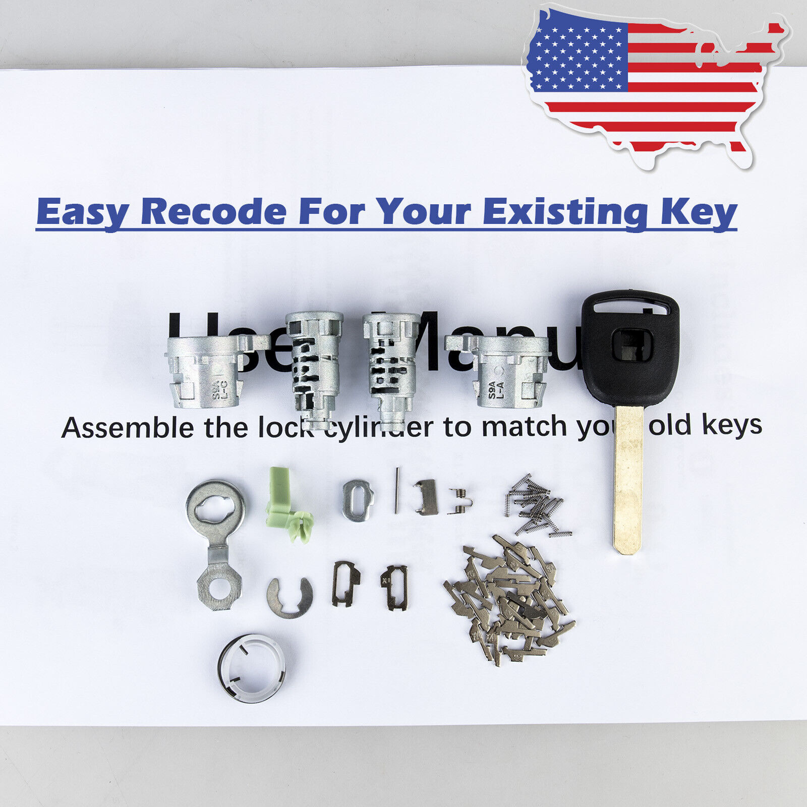 Door Lock Cylinder Recode Rekey To Match Your Current Key Fit Honda Many Vehicle