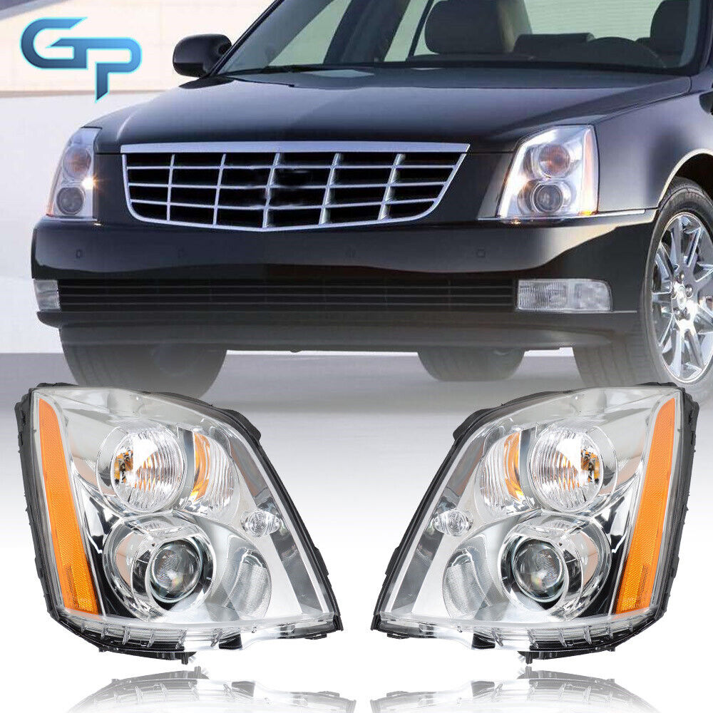 For 2008-2011 Cadillac DTS HID/Xenon Headlights Chrome Housing Right+Left Side