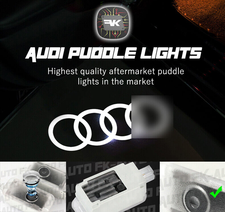 Puddle Lights LED Door Courtesy Lamp Projectors Set For AUDI Sport RS by FKAUTO