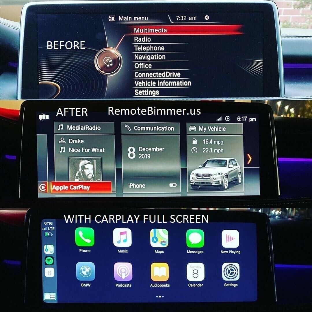 BMW NBT EVO ID4 iD5 iD6 flash upgrade with CarPlay Full Screen Android FSC ENET