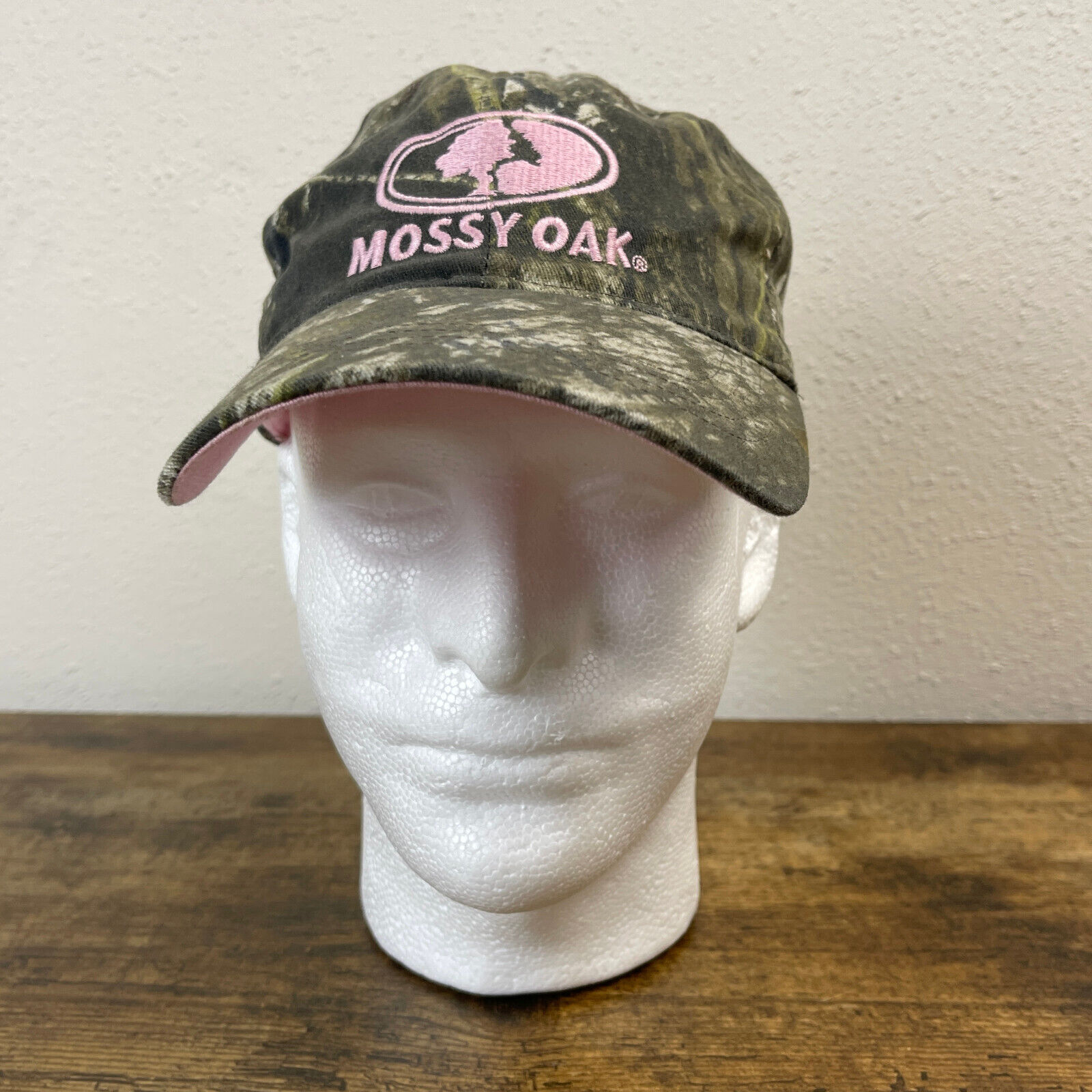Mossy Oak Pink With Green Brown Camo Trucker Adjustable Hat Cap Adult Casual