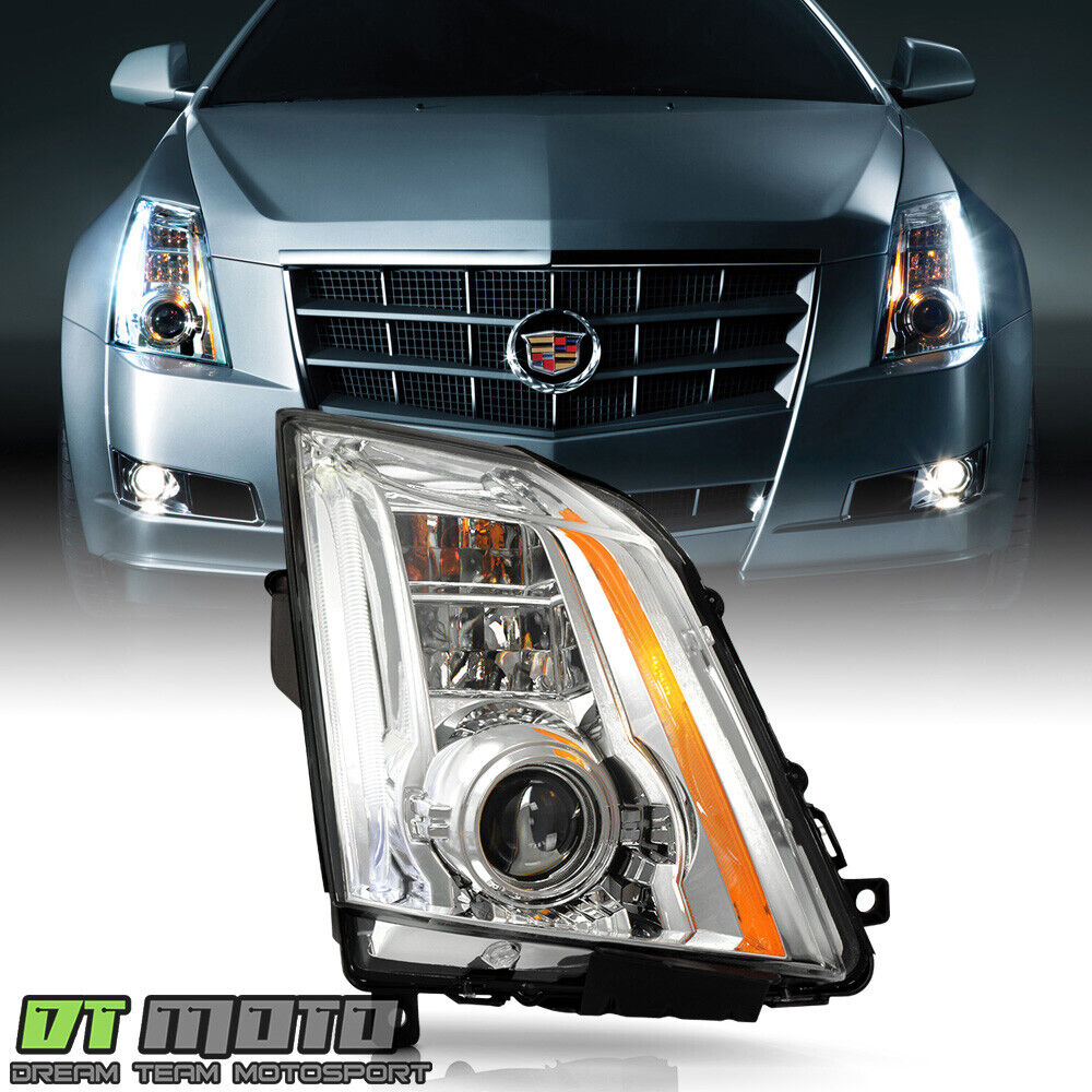 2008-2014 Cadillac CTS HID/Xenon Chrome LED DRL Projector Headlight - Passenger