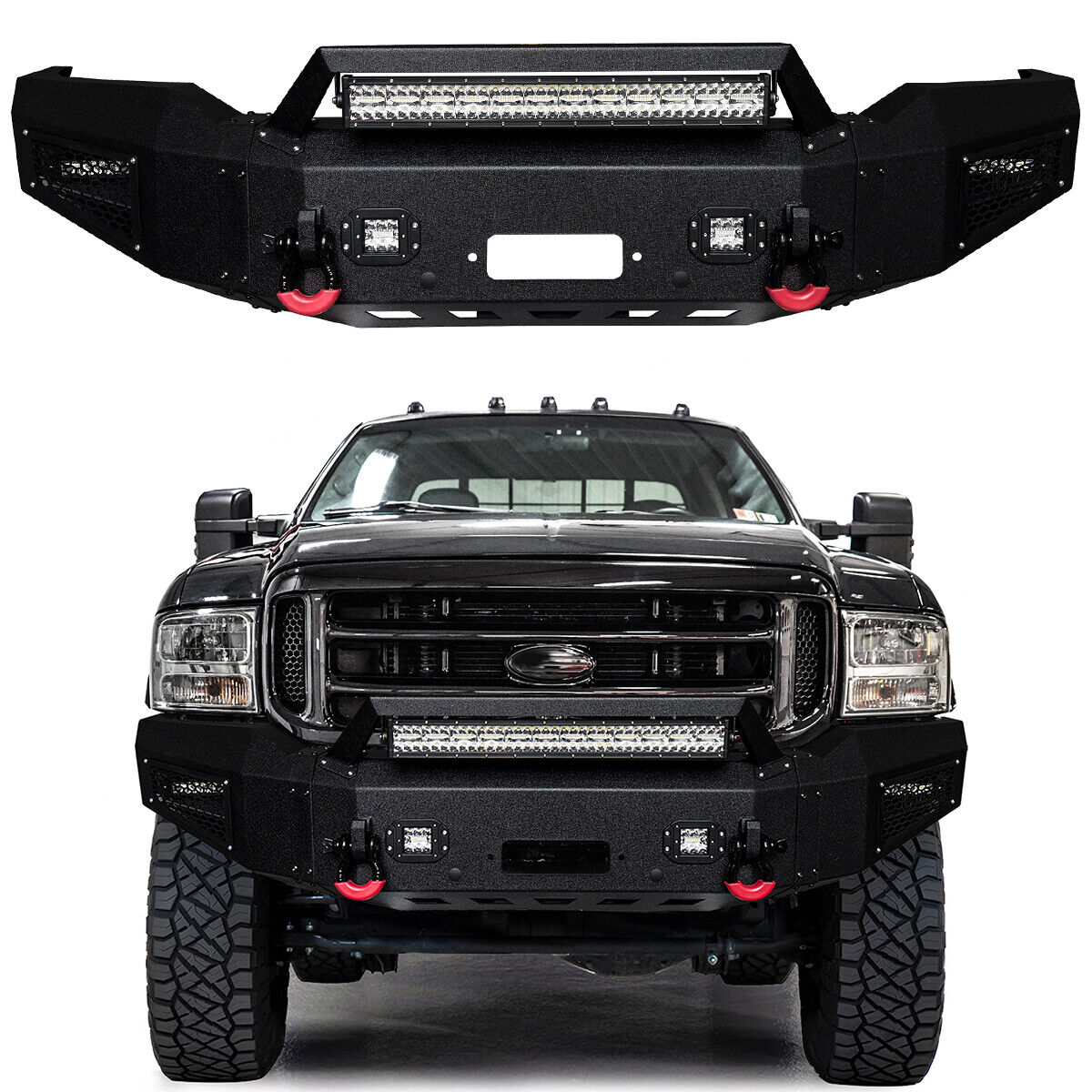 Vijay Fits 1999-2004 Ford F250 F350 Front or Rear Bumper with AluminumLED Lights