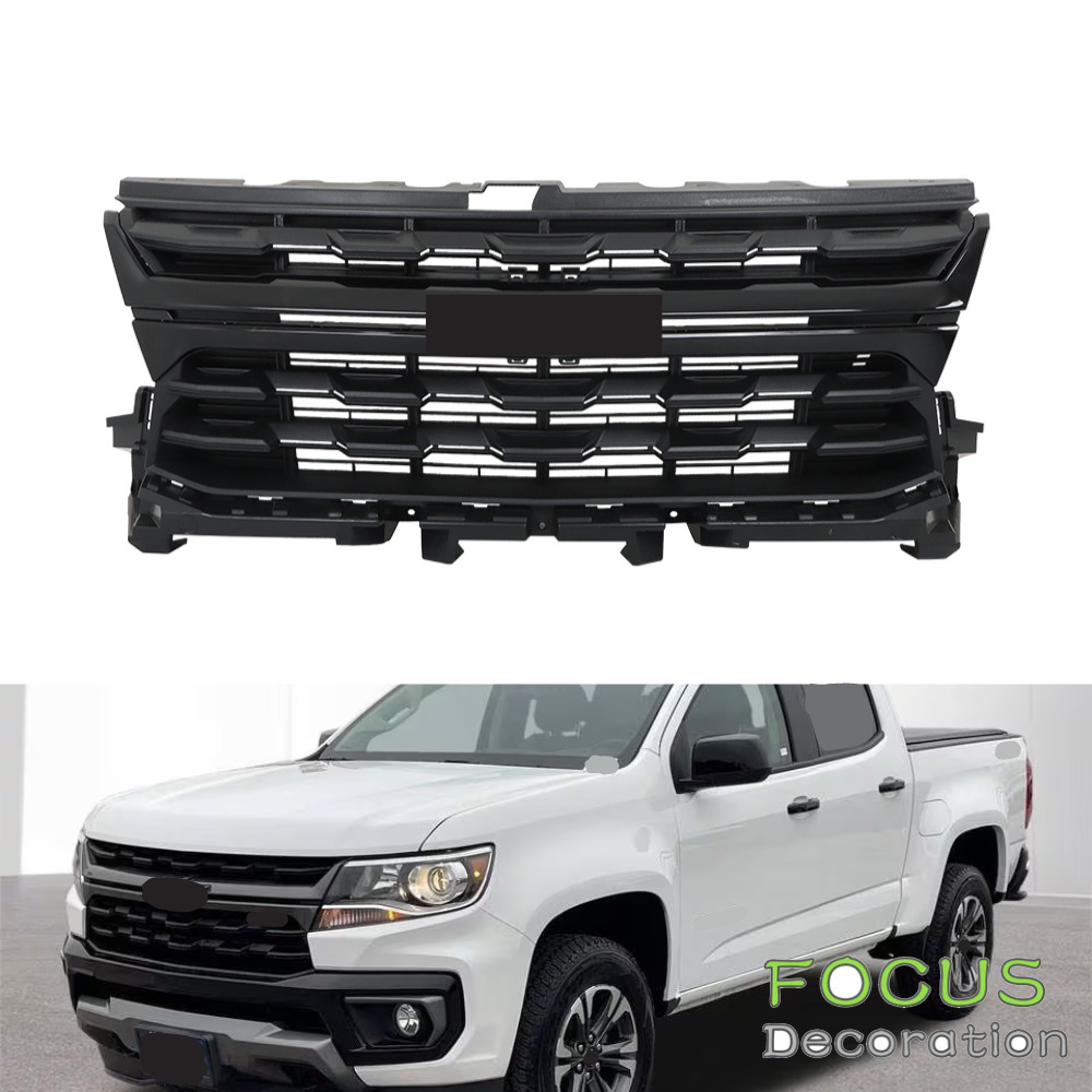 For 2021-2022 Chevrolet Colorado Front Upper Grill Grille Gloss Black 84922758