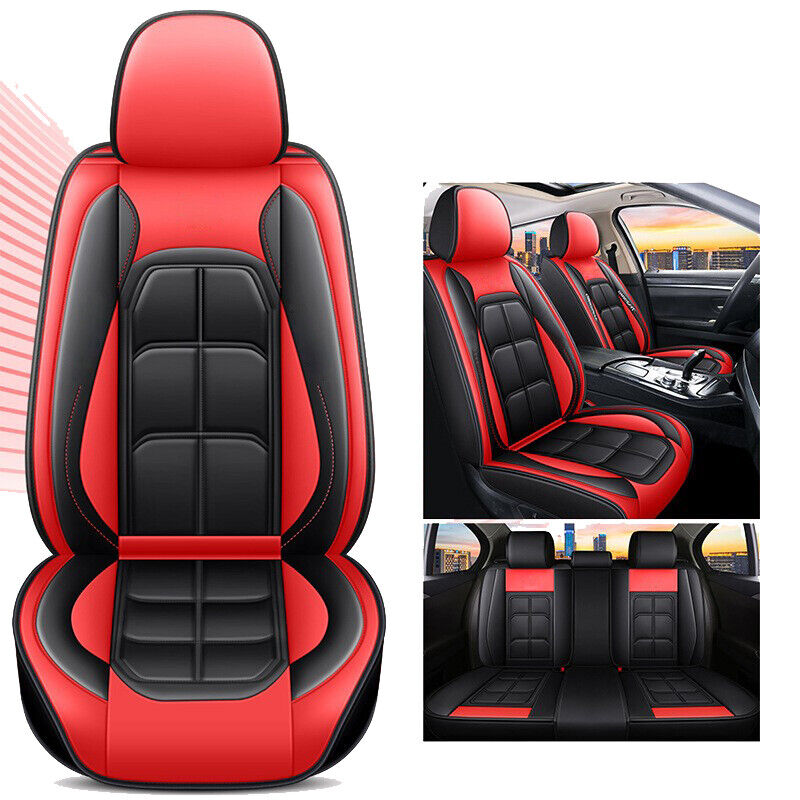 For Ford Full Set Premium Leather Car Seat CoverS Protector Front &Rear Cushion